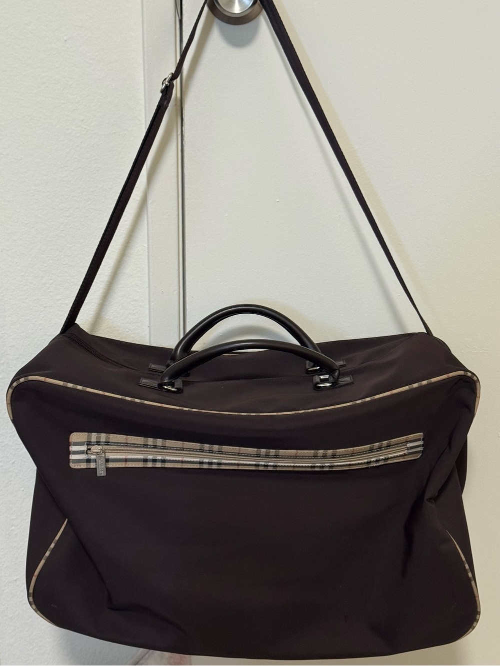 Burberry Brown Plaid Fragrance Weekend Bag